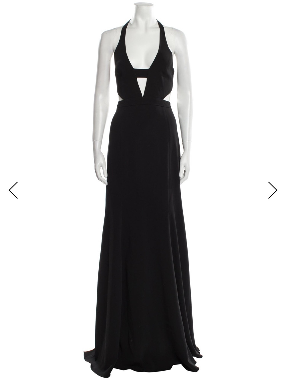JAYGODFREY Black Backless Halter Cutout Gown